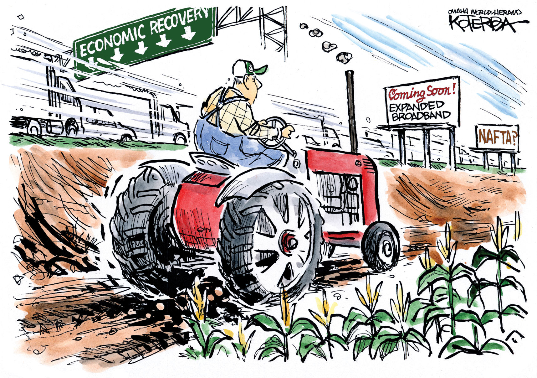 Stuck in the Slow Lane by Jeff Koterba, Omaha World Herald